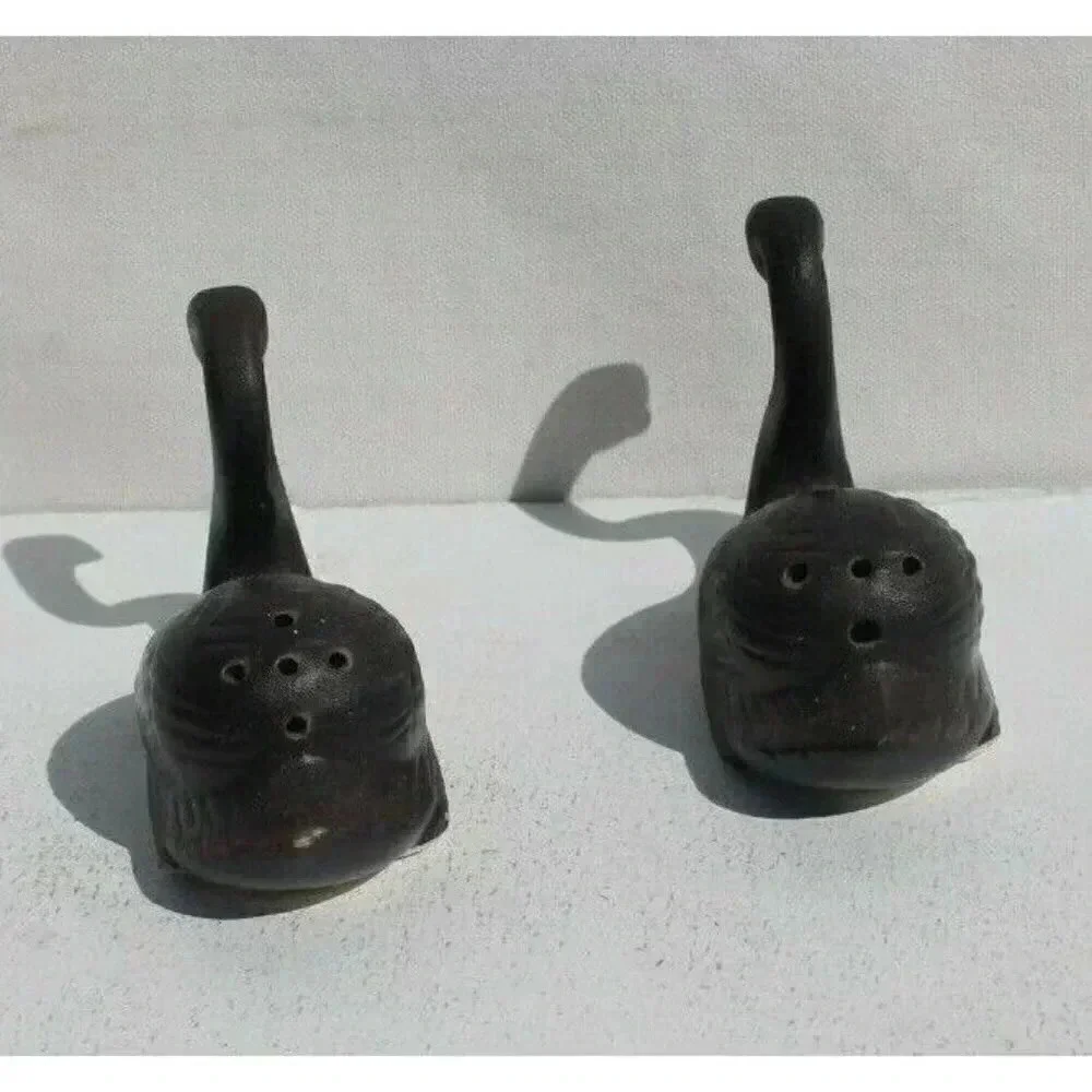 Vintage MCM Retro Black Swan Salt and Pepper Shaker Set Dinnerware Decor